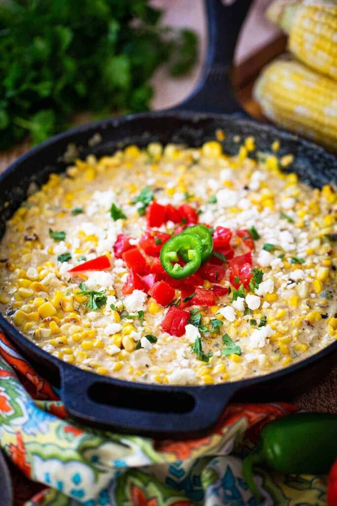 creamed corn in skillet